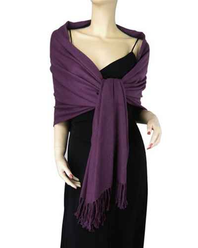 Silk Mix Pashmina, 70 Percent Pashmina, 30 Percent Silk, Old Style, Boysenberry 2