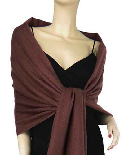 Silk Mix Pashmina, 70 Percent Pashmina, 30 Percent Silk, Old Style, Brown - Copy