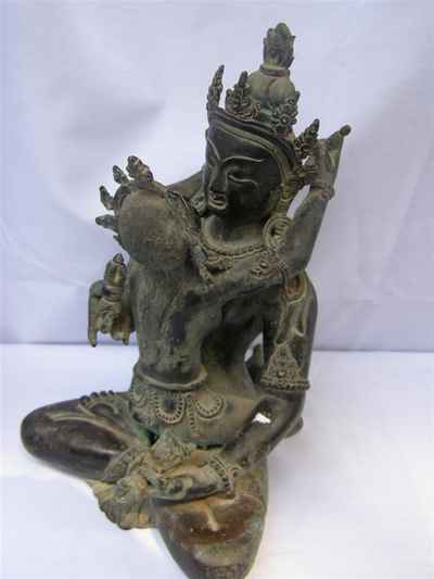 Vajrasattva Statue, [stone Finishing], [old Post], [remakable]