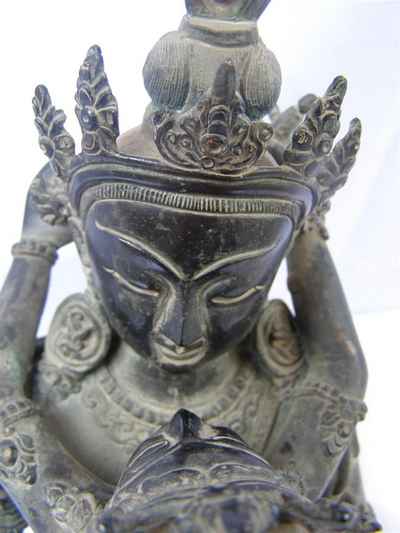 Vajrasattva Statue, [stone Finishing], [old Post], [remakable]