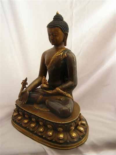 Medicine Buddha Statue, [double Color Oxidize], [old Post], [remakable]