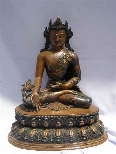 Medicine Buddha Statue, [double Color Oxidize], [old Post], [remakable]