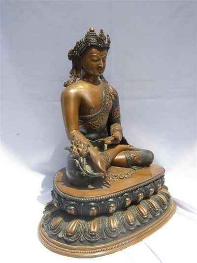 Medicine Buddha Statue, [double Color Oxidize], [old Post], [remakable]