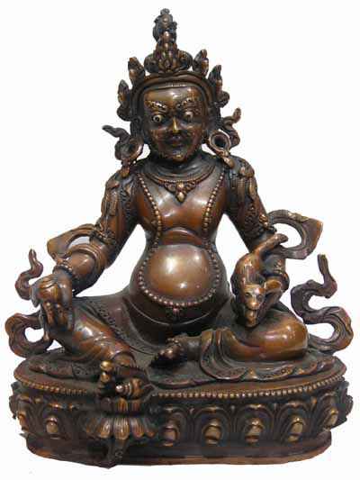 Yellow Jambhala Statue, [chocolate Oxidized], [sold]