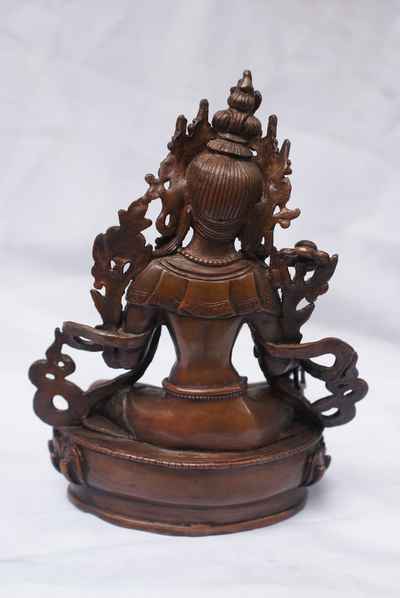 Green Tara Statue, [chocolate Oxidize], [old Post], [remakable]