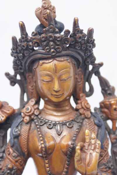 White Tara Statue, [double Color Oxidize], [old Post], [remakable]