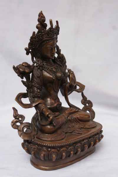 White Tara Statue, [chocolate Oxidize], [old Post], [remakable]