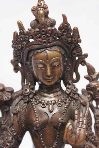 White Tara Statue, [chocolate Oxidize], [old Post], [remakable]