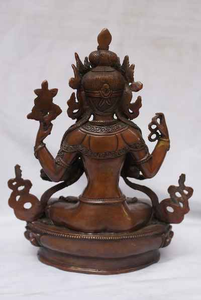 Avalokiteshvara Chenrezig Statue, [chocolate Oxidize], [old Post], [remakable]