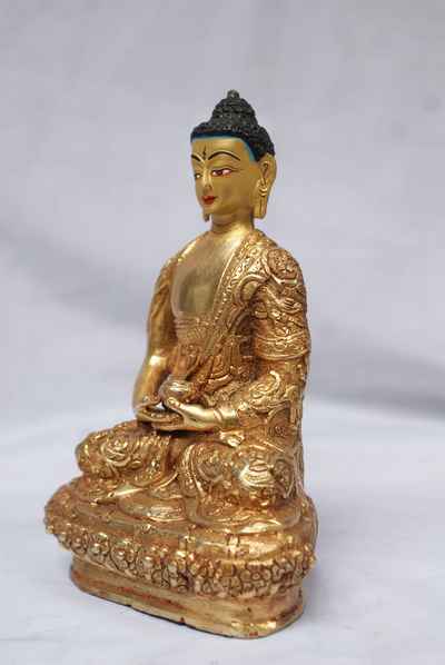 Amitabha Buddha Statue, [full Gold Plated], [painted Face], [sold]