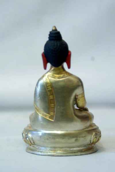 Shakyamuni Buddha Statue, [partly Gold Plated], [painted Face]