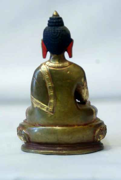 Ratnasambhava Buddha Statue, [partly Gold Plated], [painted Face]