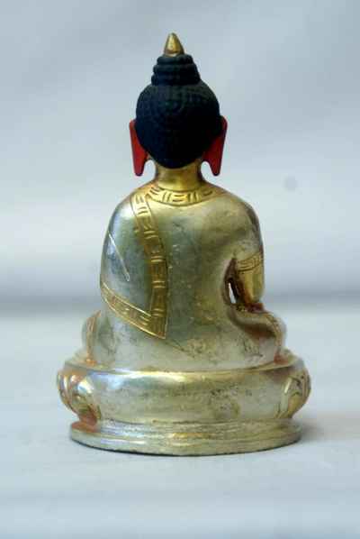 Shakyamuni Buddha Statue, [partly Gold Plated], [painted Face]