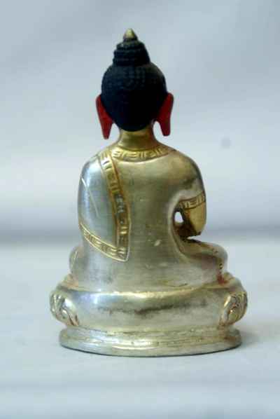 Amitabha Buddha Statue, [partly Gold Plated], [painted Face]
