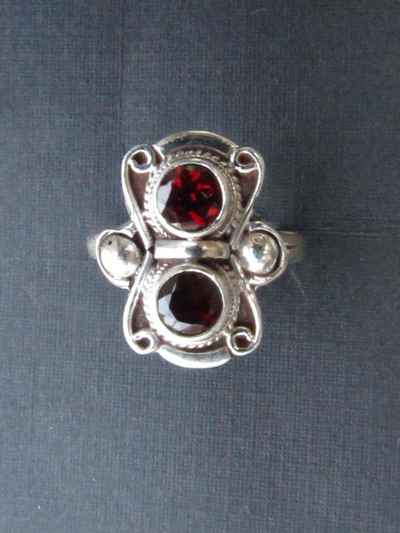 Faceted Garnet Ring