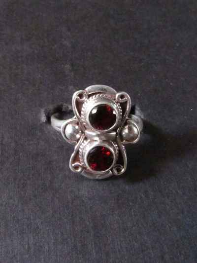 Faceted Garnet Ring