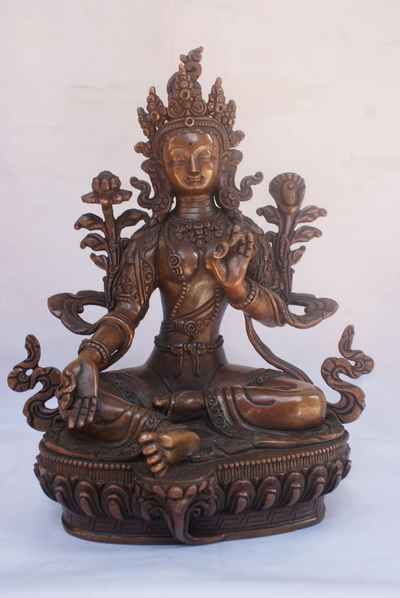 Green Tara Statue, [chocolate Oxidize], [sold]