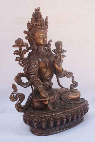 White Tara Statue, [chocolate Oxidize], [old Post], [remakable]