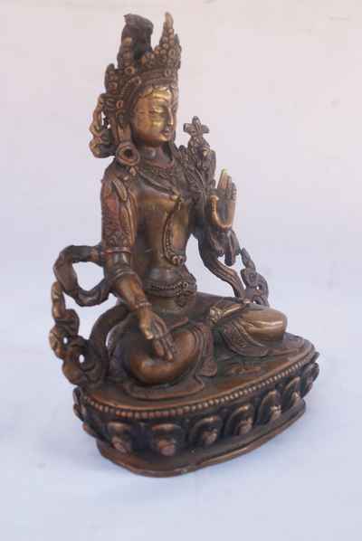 White Tara Statue, [chocolate Oxidize], [old Post], [remakable]