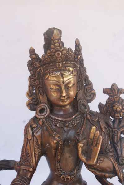 White Tara Statue, [chocolate Oxidize], [old Post], [remakable]