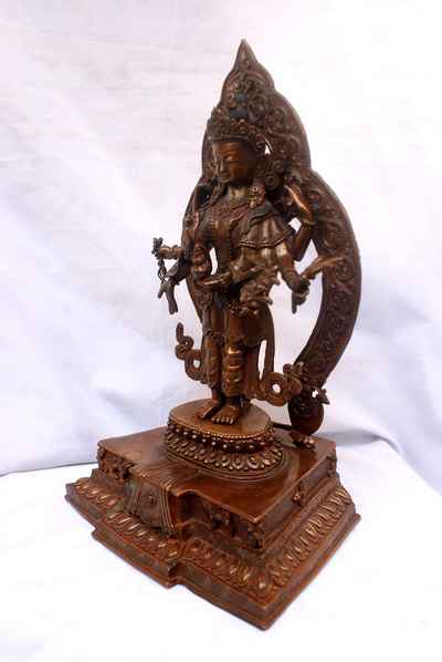 Amoghapasha Lokeshvara Statue, [chocolate Oxidize], [sold]