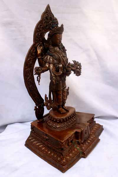 Amoghapasha Lokeshvara Statue, [chocolate Oxidize], [sold]