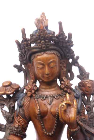 Green Tara Statue, [double Color Oxidize], [old Post], [remakable]