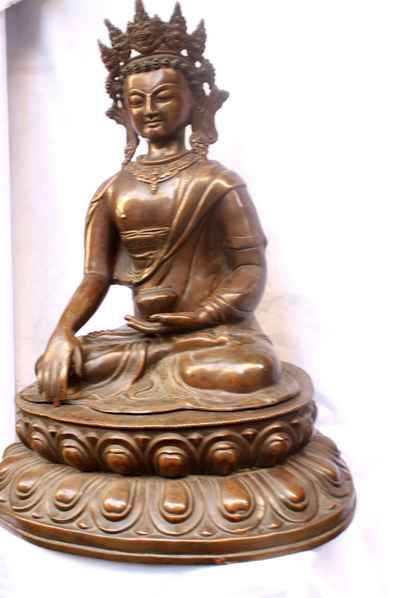 Shakyamuni Buddha Statue, [chocolate Oxidize], [old Post], [remakable]