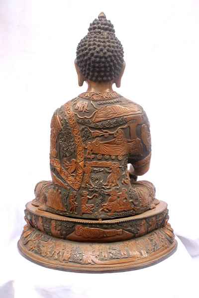 Shakyamuni Buddha Statue, [double Color Oxidize], [deep Caring] Of Buddha Life Story