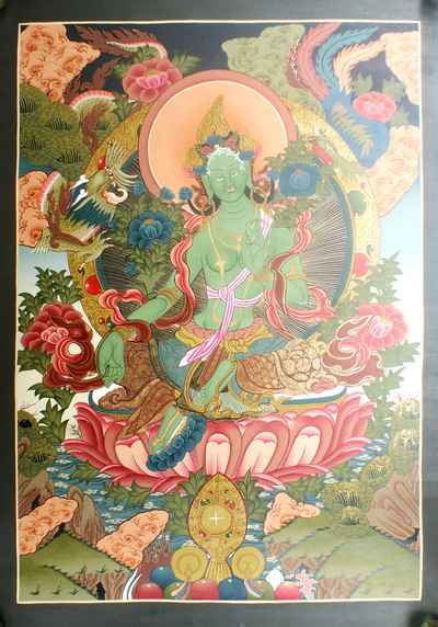 Green Tara Thangka, [sold]