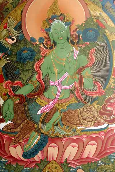 Green Tara Thangka, [sold]