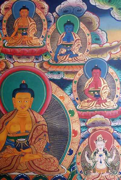 Shakyamuni Buddha Thangka In Traditional Color, [sold]