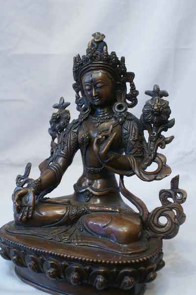 White Tara Statue, [chocolate Oxidize], [old Post], [remakable]