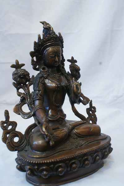 White Tara Statue, [chocolate Oxidize], [old Post], [remakable]